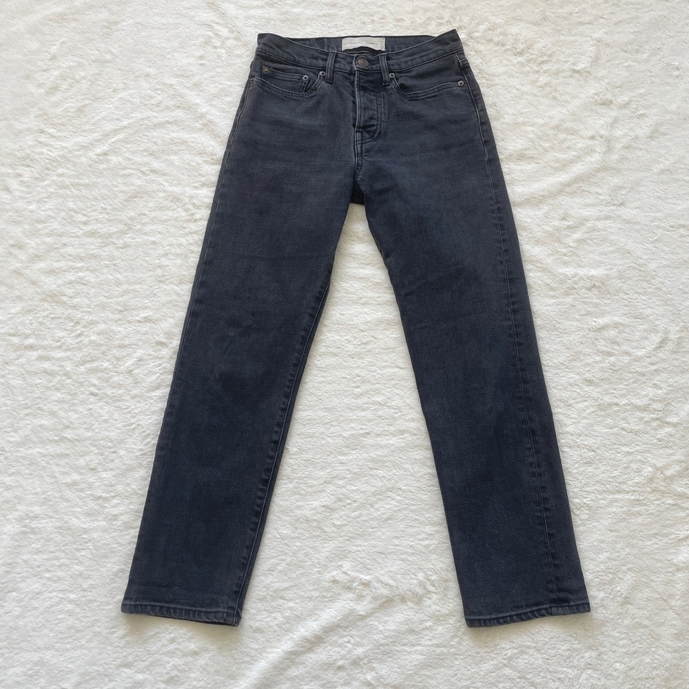 Jeanerica CW002 Black Used Classic Straight‎ Leg Jeans Organic Cotton 25/32
